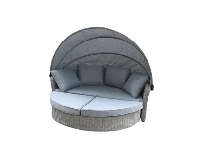 Espreguiçadeira redonda de vime